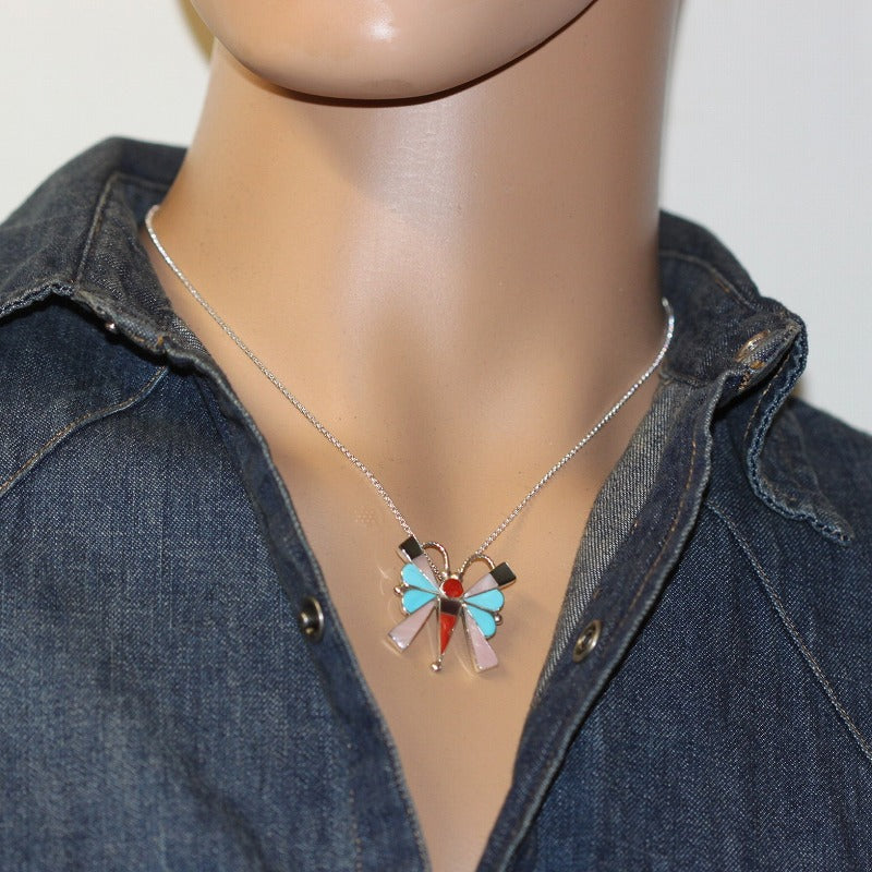 Zuni Butterfly Pin Pendant