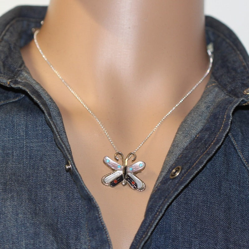 Zuni Butterfly Pin Pendant