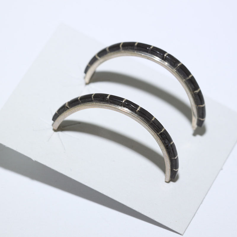 Inlay Silver Earring