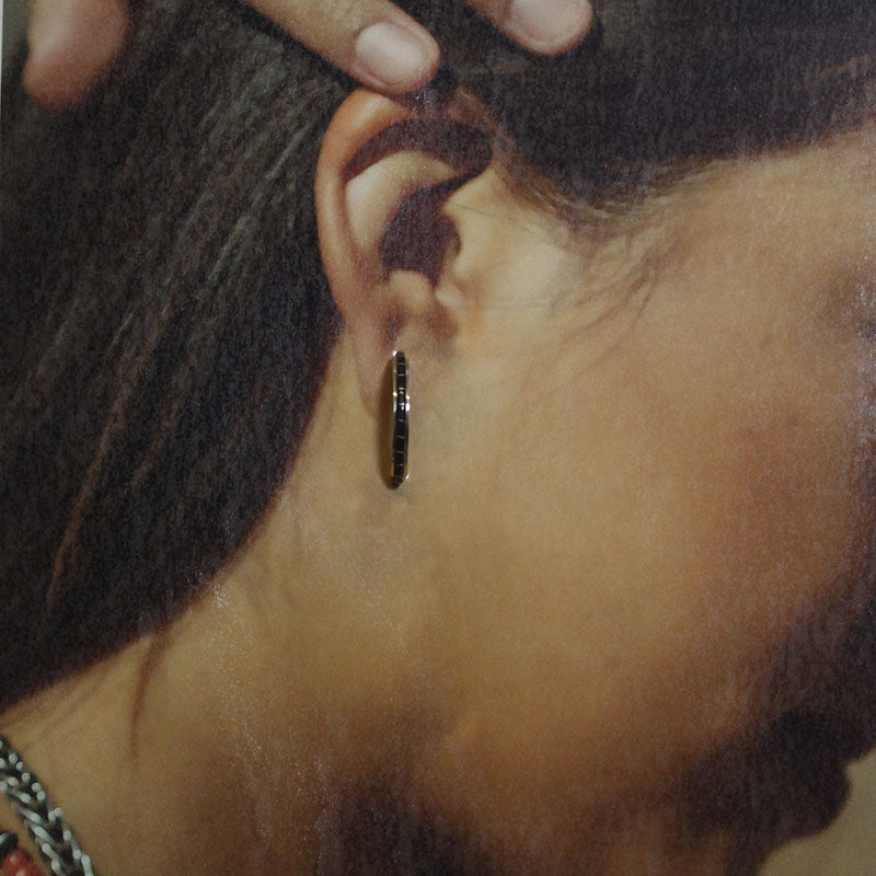 Inlay Silver Earring