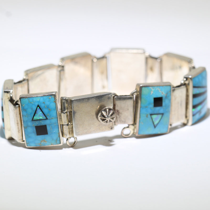 Inlay link bracelet by Stone Weaver 6-3/4
