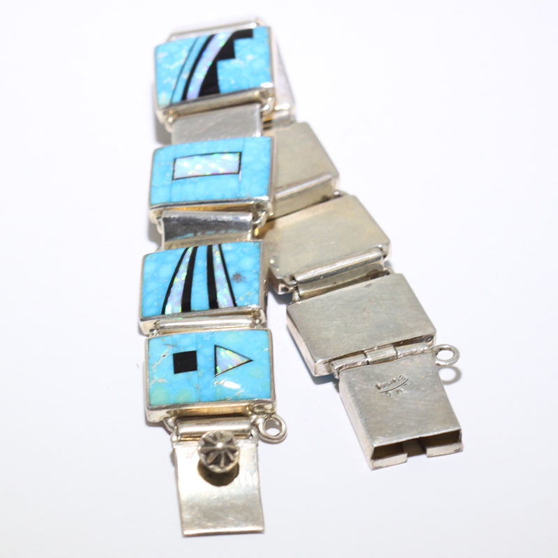 Inlay link bracelet by Stone Weaver 6-3/4"