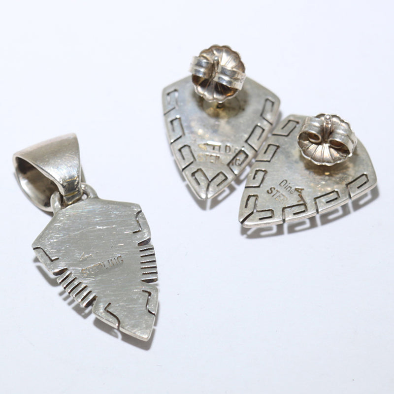 Stone Weaver Pendant and Earring Set