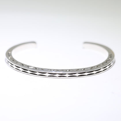 Silver Bracelet by Lyle Secatero 5-1/4