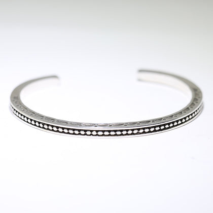 Silver Bracelet by Lyle Secatero 5-3/4