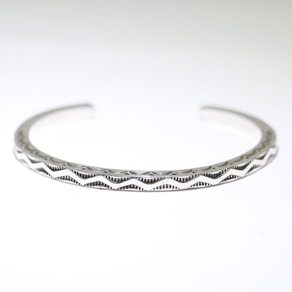 Silver Bracelet by Lyle Secatero 5-1/4