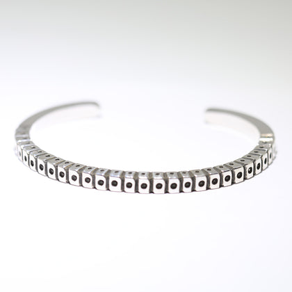 Silver Bracelet by Lyle Secatero 5-1/4
