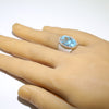 Lone Mtn Ring by Lee Begay- 7.5