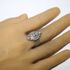White Buffalo Ring by Navajo- 7.5