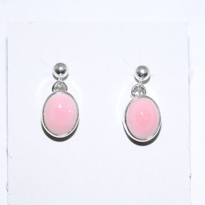 Pink Conch Earrings by Navajo