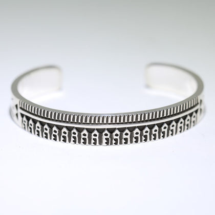 Silver Bracelet by Lyle Secatero 5-1/4
