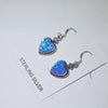 Blue opal heart earrings