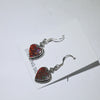 fire opal heart earrings