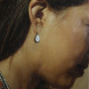 White opal earrings