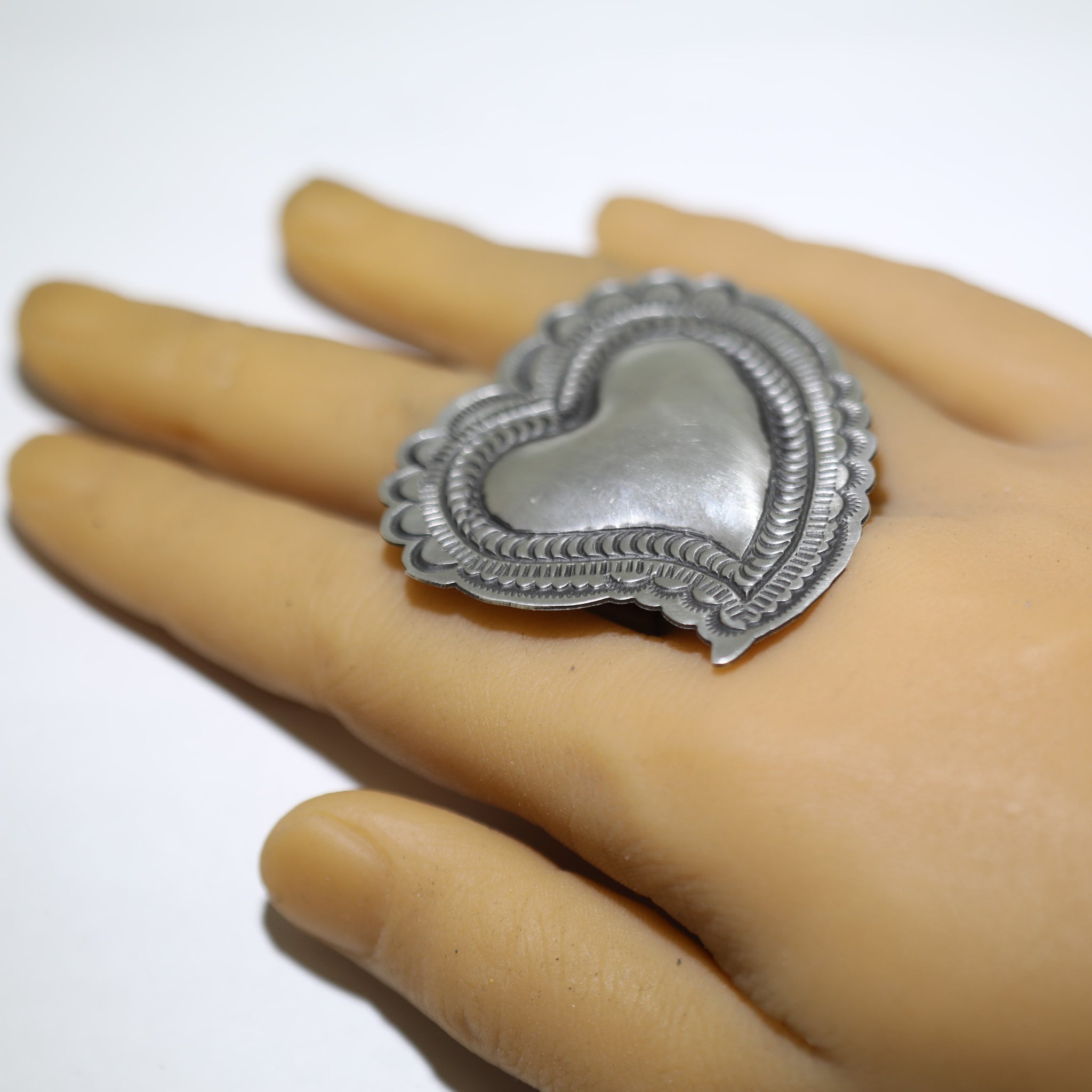 Heart Silver Ring by Navajo 7 – Gallup Trading