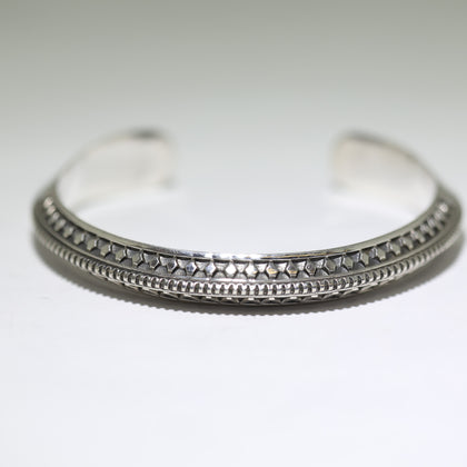 Silver Bracelet by Lyle Secatero 5-3/4