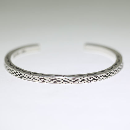 Silver Bracelet by Lyle Secatero 5-3/4