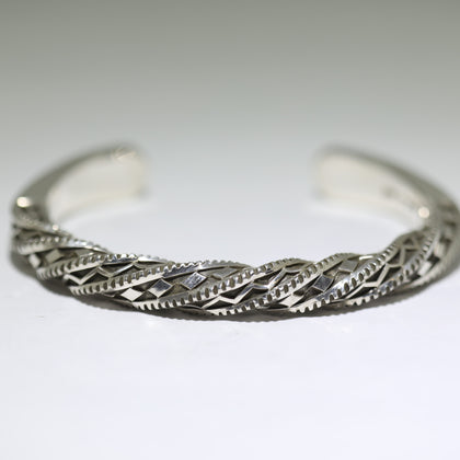 Silver Bracelet by Lyle Secatero 6