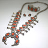 Coral Necklace, Earring, Bracelet Set