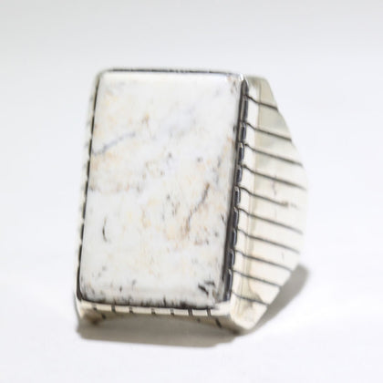 White Buffalo Ring by Navajo- 10.5