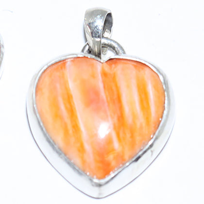 Orange Spiny Heart Pendant by Reva Goodluck