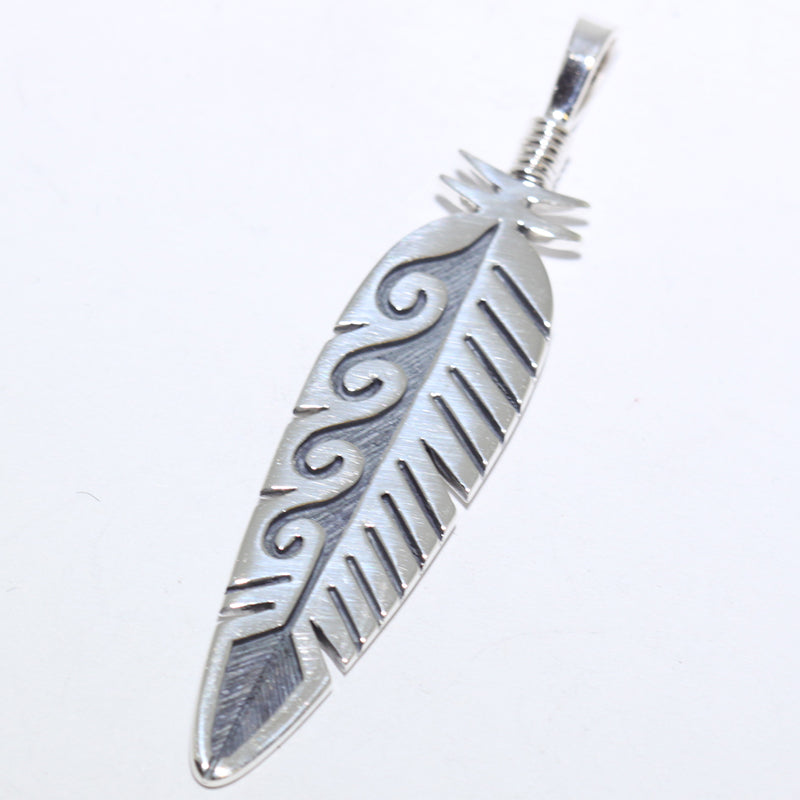 Ruben Saufkie Hopi indian jewelry インディアン Hopi Ruben Saufkie Tufa Cast and Overlay Pendant - 練馬の