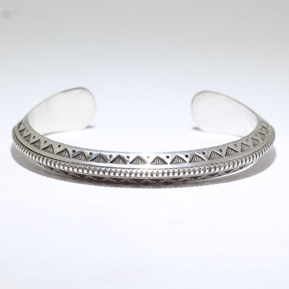 Silver Bracelet by Lyle Secatero 5-3/4