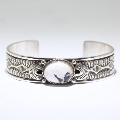 White Buffalo Bracelet by Darrell Cadman 5-1/4