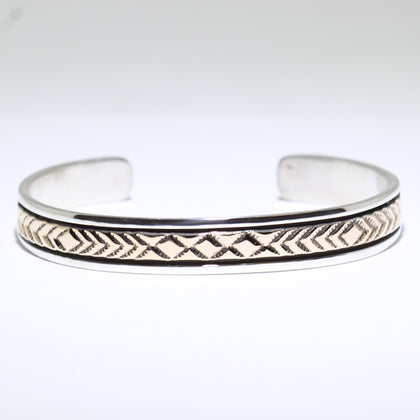 Silver/14K Bracelet by Bruce Morgan 5-1/4