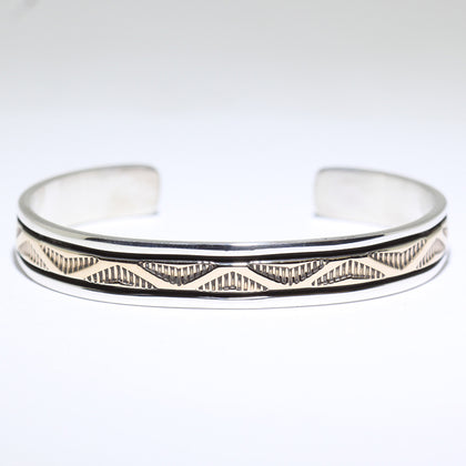 Silver/14K Bracelet by Bruce Morgan 5-1/4