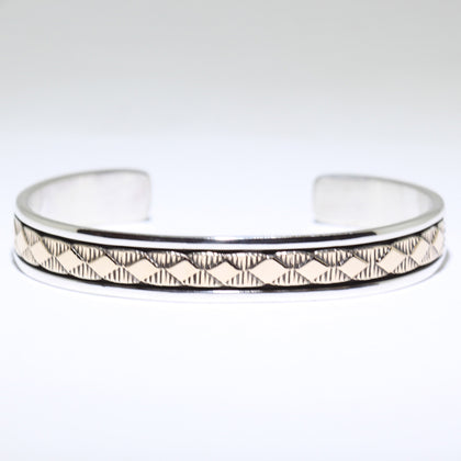 Silver/14K Bracelet by Bruce Morgan 5-1/4