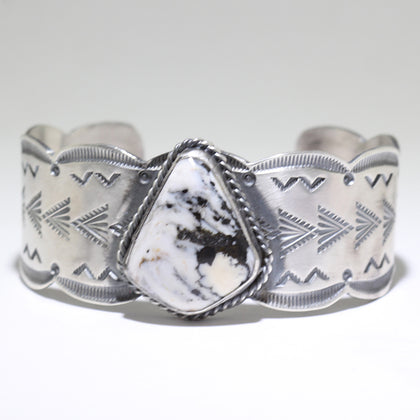 White Buffalo Bracelet by Arnold Goodluck 5-1/2