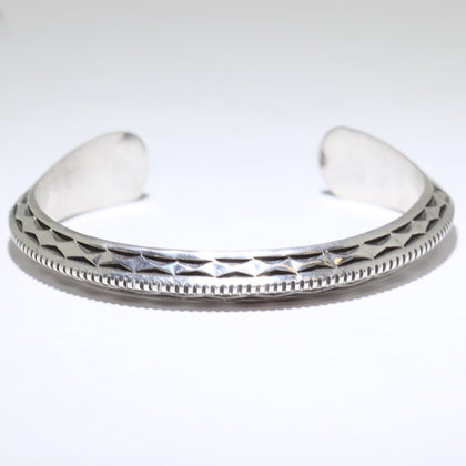 Silver Bracelet by Lyle Secatero 5-3/4