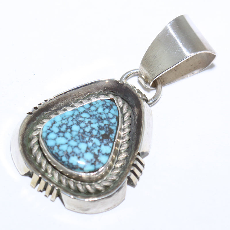 Freddy Peters Spiderweb Turquoise Sterling Silver Bracelet Signed Freddy Peters Spiderweb Turquoise Sterling Silver Bracelet Signed