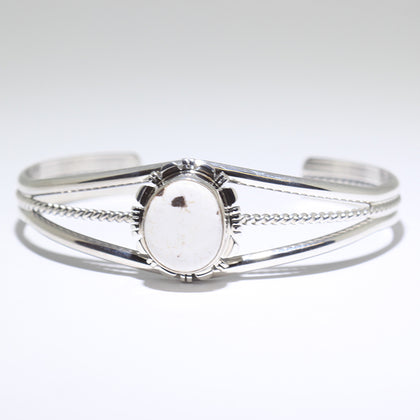 White Buffalo Bracelet by Navajo 5-1/4
