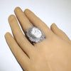 White Buffalo Ring by Arnold Goodluck- 11.5