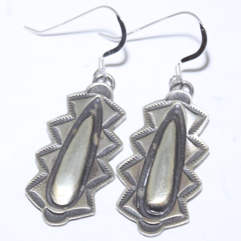 Alex Sanchez Navajo Sterling Silver Zuni shops earrings