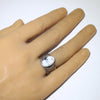 White Buffalo Ring by Arnold Goodluck- 8.5