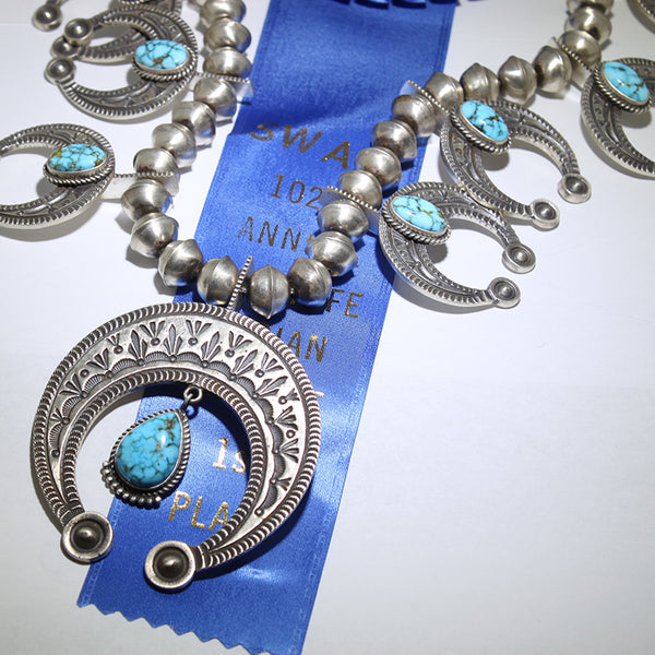 アクセサリー Navajo / HS Herman Smith silver bangle Signed Harold Smith Gemstone Inlay Cuff Bracelet in Sterling