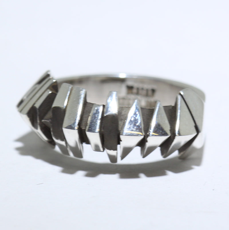 Isaiah Ortiz Hand Cut Sterling Silver Ring - Four Winds Gallery