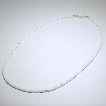 White Buffalo Heishi Necklace by Navajo