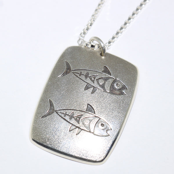Silver Pendant by Norbert Peshlakai – Gallup Trading