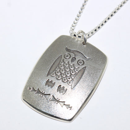 Silver Pendant by Norbert Peshlakai
