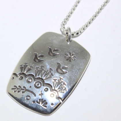Silver Pendant by Norbert Peshlakai