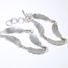 Silver/Gold Feather Bracelet by Harvey Mace 7.5"