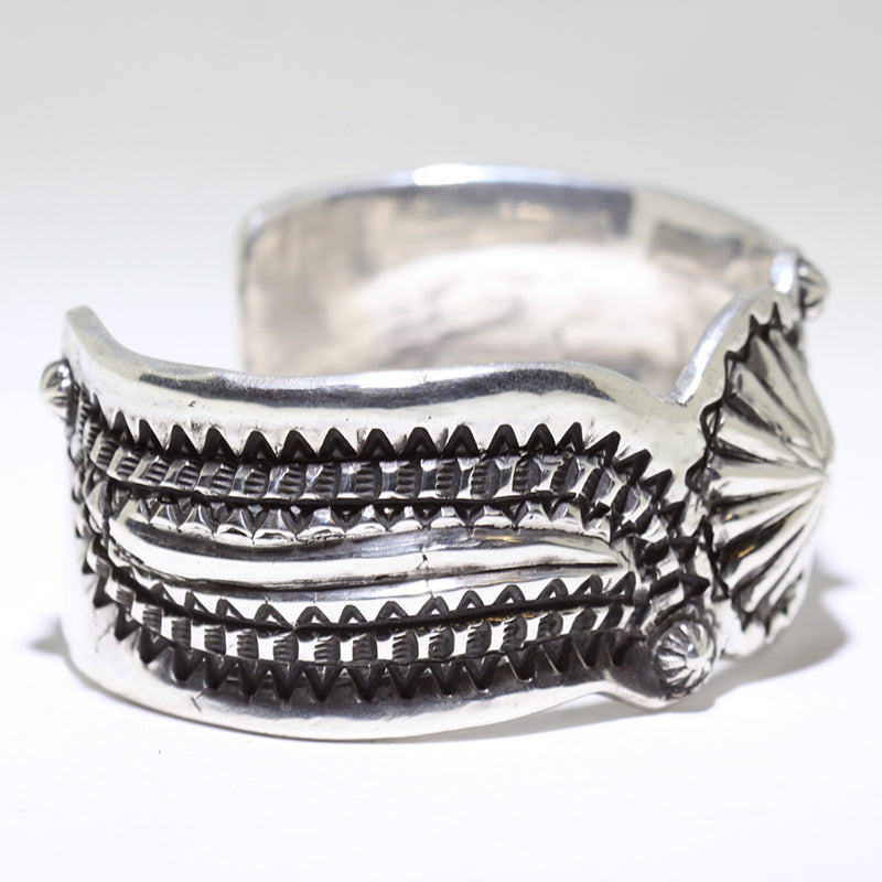 Coin Silver Bracelet by Ernie Lister 5-3/4"