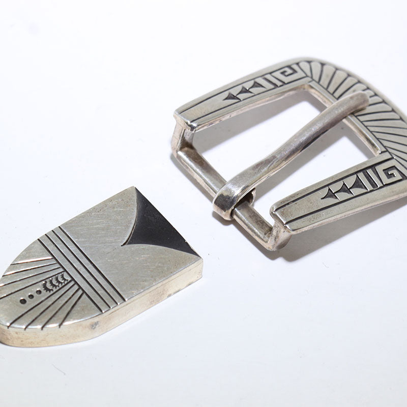 Silver Buckle Set by Charlie John – Gallup Trading display picture 1