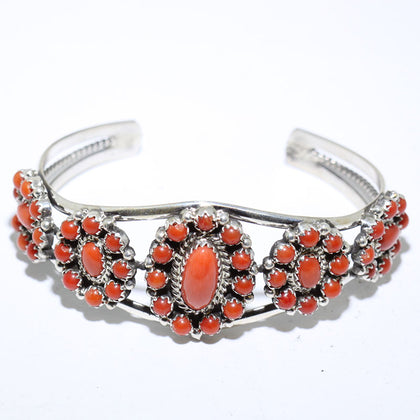 Coral Bracelet by Navajo 5-1/4