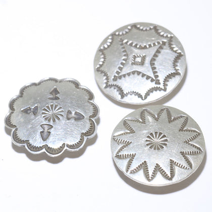 Silver Screw Concho Buttons by Arnold Goodluck