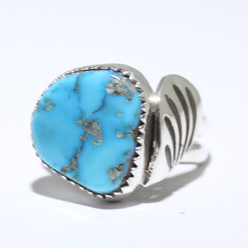 Del John Navajo Blue Gem Turquoise Sterling Silver Ring Native American Del John Navajo Blue Gem Turquoise Sterling Silver Ring Native American